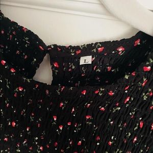 brand new!! black and floral large flowy dress!